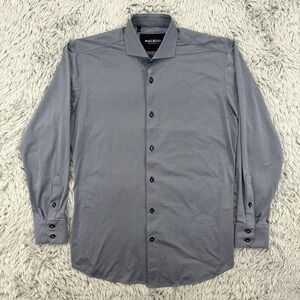 MACEOO Shirt Men's 2/S Einstein Stretch Micro‎ Blue Geometric AOP 4 Way Stretch